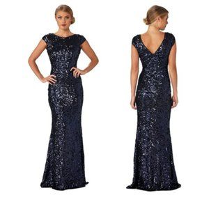 Langhem Australia Designer Gown One Shoulder Blue